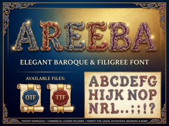 Areeba Font Review: Baroque Filigree for Makers