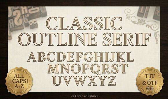 Classic Outline Serif Font for Elegant Web Design