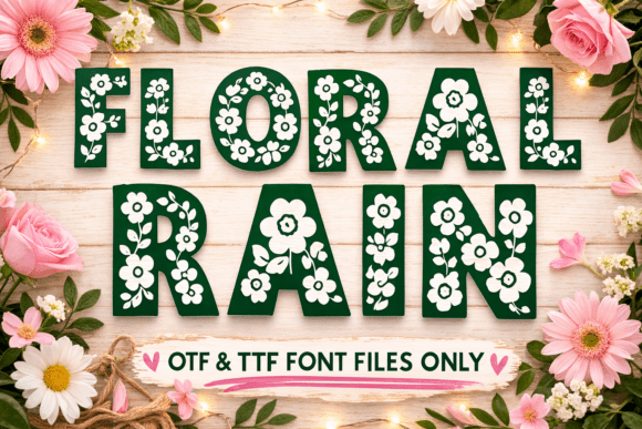 Floral Rain: A Decorative Font That Brings Spring Energy to Campaign Design