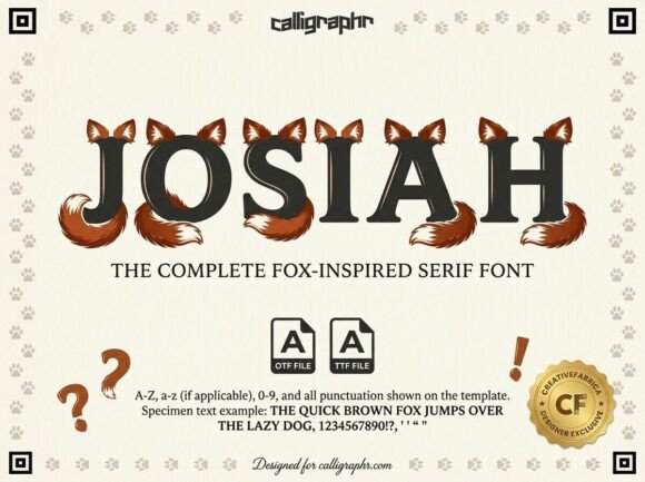 Josiah: A Fox-Inspired Serif Font for Playful Digital Branding