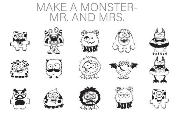 Make-a-Monster Mr and Mrs Font for Spooky Web Design