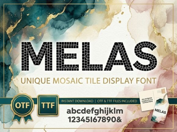 Melas Font: A Decorative Display Typeface for Branding