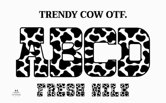 Trendy Cow: A Whimsical Color Font for Editorial Charm
